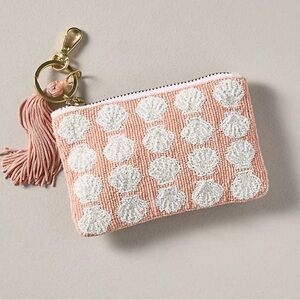 New! Anthropologie Fiona Beaded Seashell Coin Purse NWT